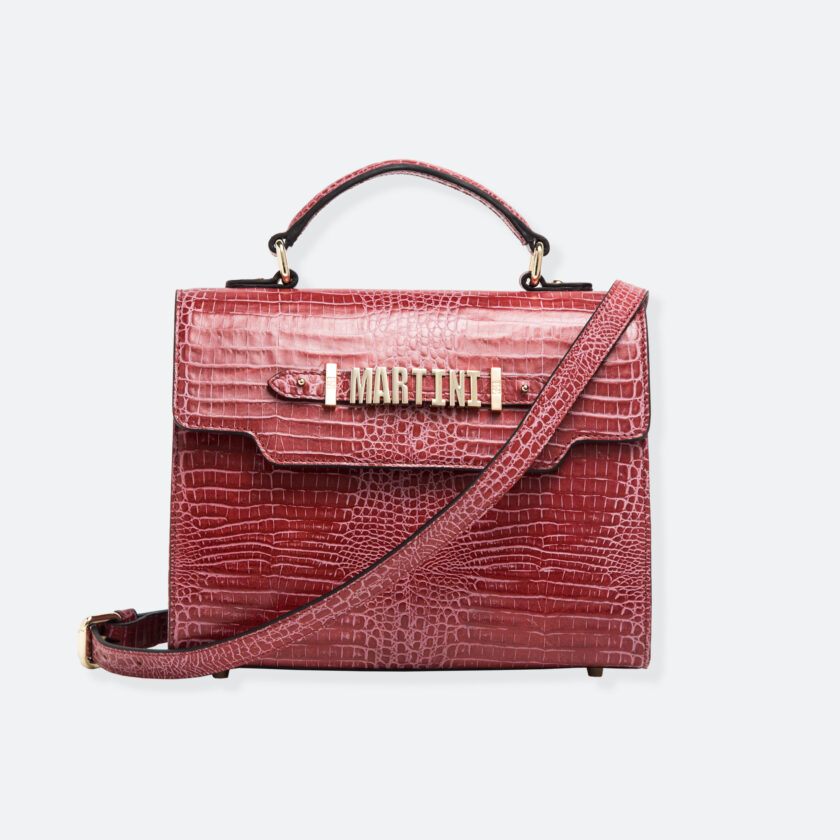 OhMart People By People - Leather Martini Handbag ( Red - Crocodile skin ) 1