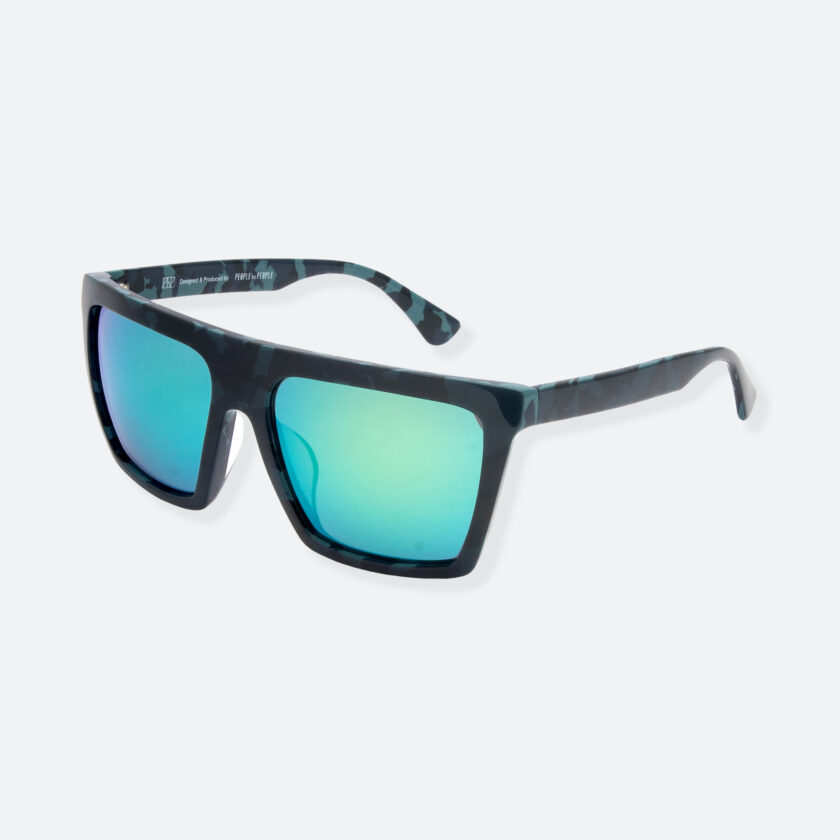 OhMart People By People - Square Shape Sunglasses ( JFF003B - Black / Blue ) 3