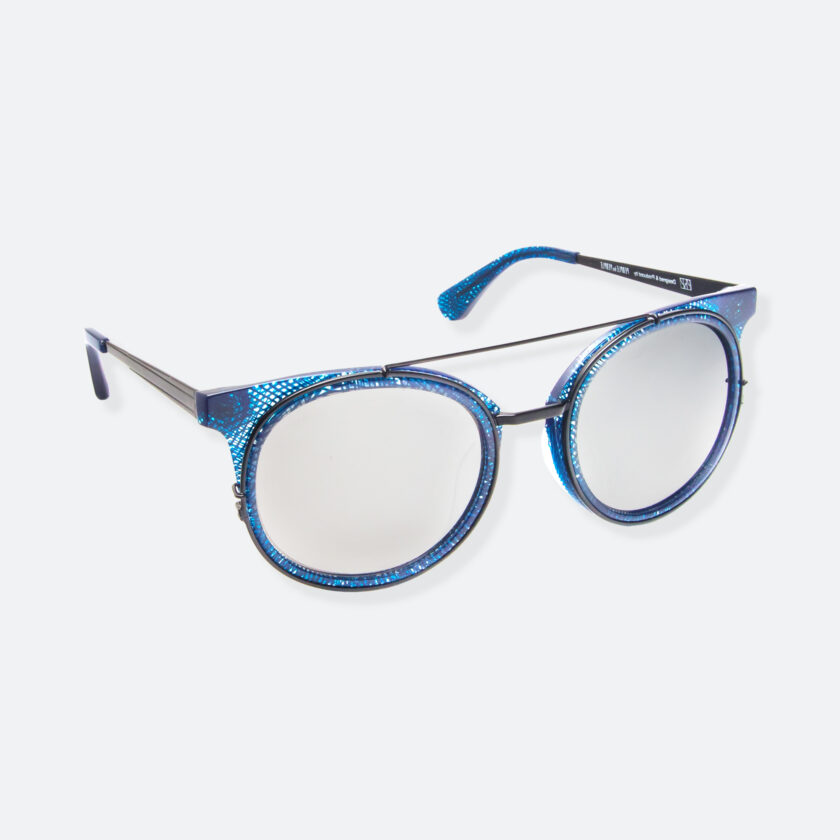 OhMart People By People - Brow Bar Sunglasses ( Refreshed - Line pattern Blue ) 2