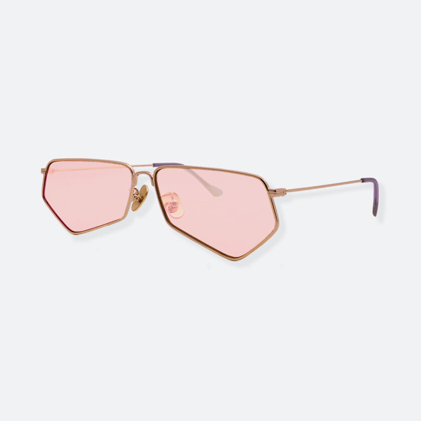 OhMart People By People - Minimal Pentagon Sunglasses ( PS004 col.2 - Pink / Gold ) 2