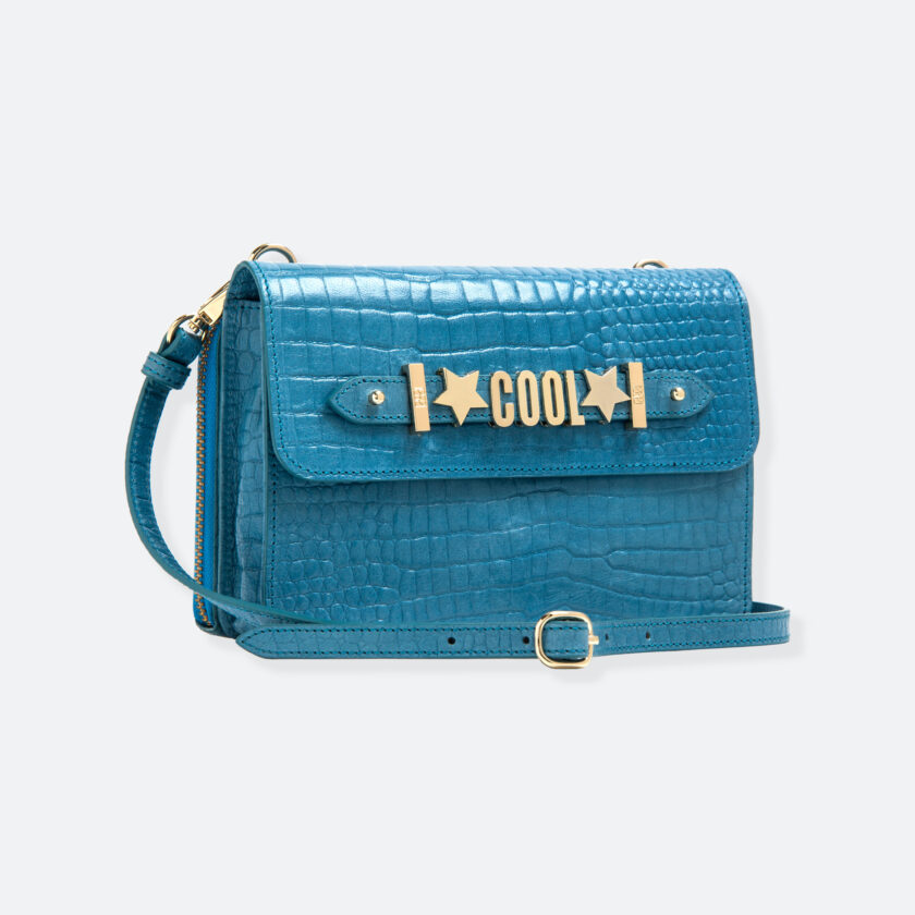 OhMart People By People - Leather Sling Bag ( Gin - Blue - Crocodile skin ) 1