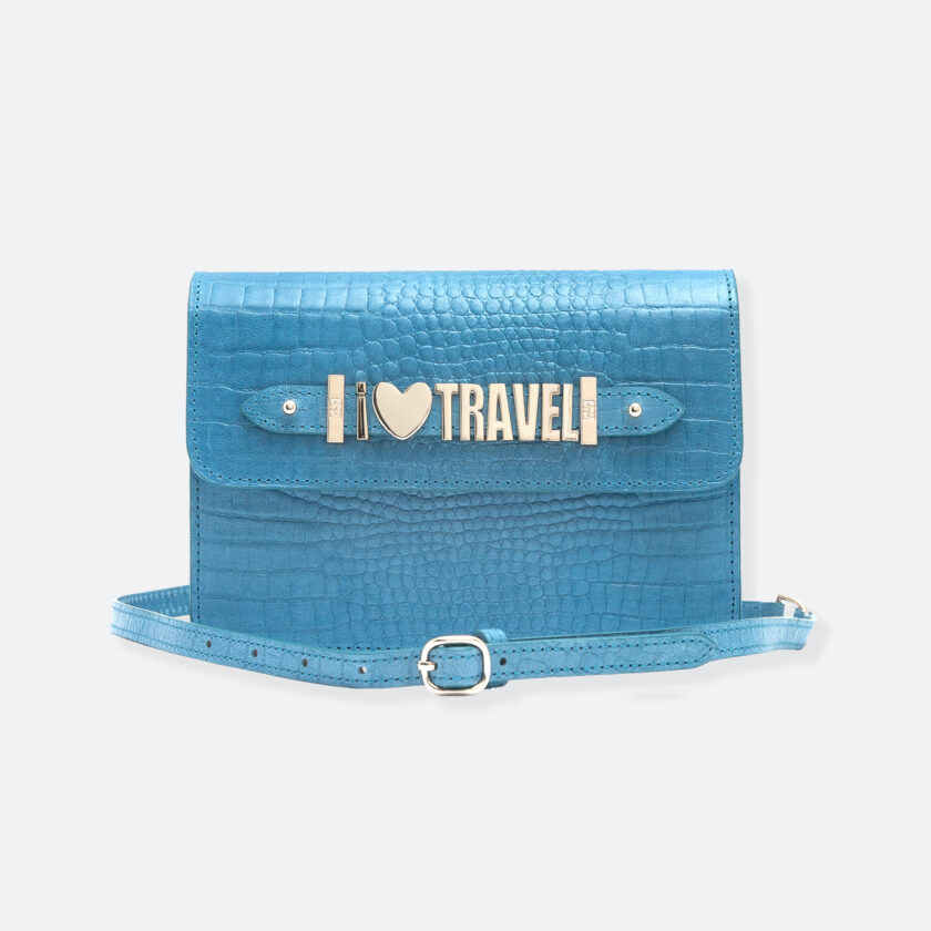 OhMart People By People - Leather Perry Crossbody Bag ( Blue - Crocodile skin ) 1