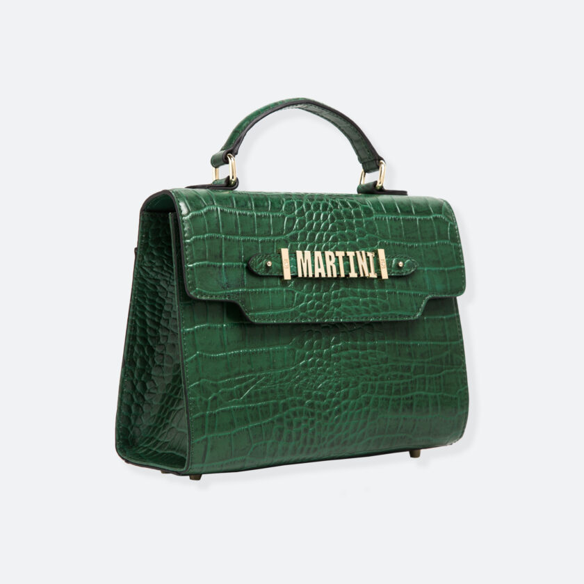 OhMart People By People - Leather Martini Handbag ( Green - Crocodile skin ) 2