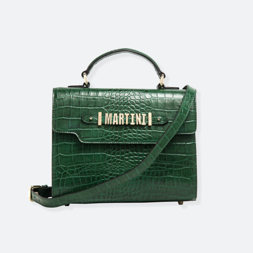 OhMart People By People - Leather Martini Handbag ( Green - Crocodile skin ) 1