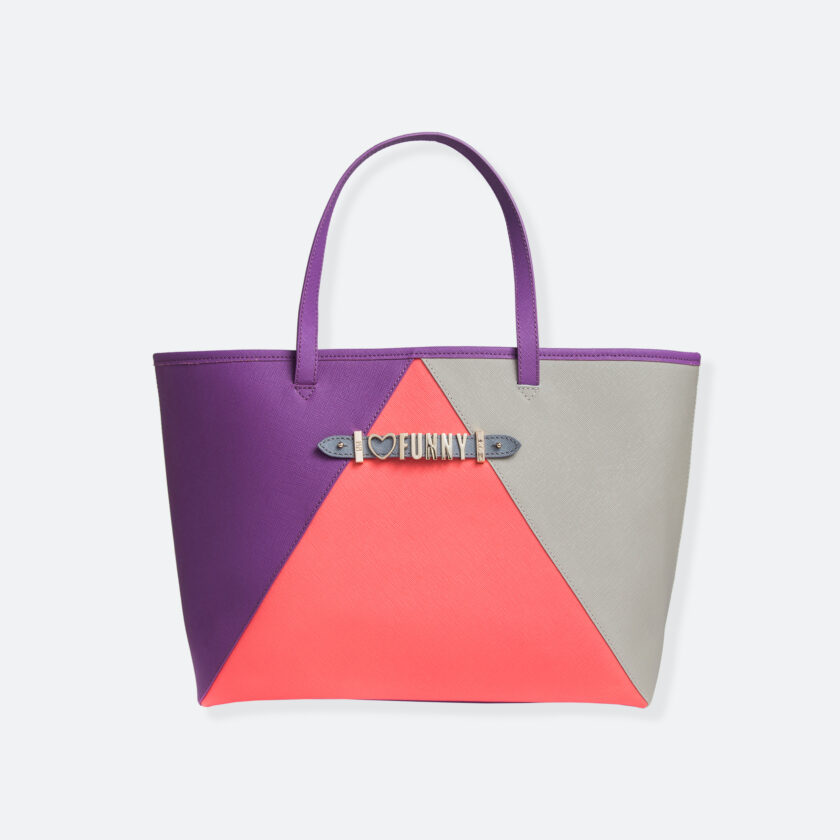OhMart People by People – Leather Tote Bag ( Kir - Purple-Pink-Gray ) 1