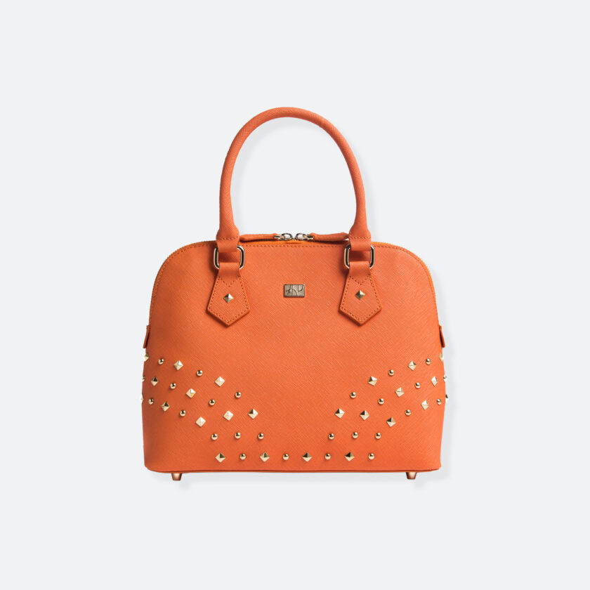 OhMart People By People - Leather Small Manhattan Handbag ( Orange ) 3