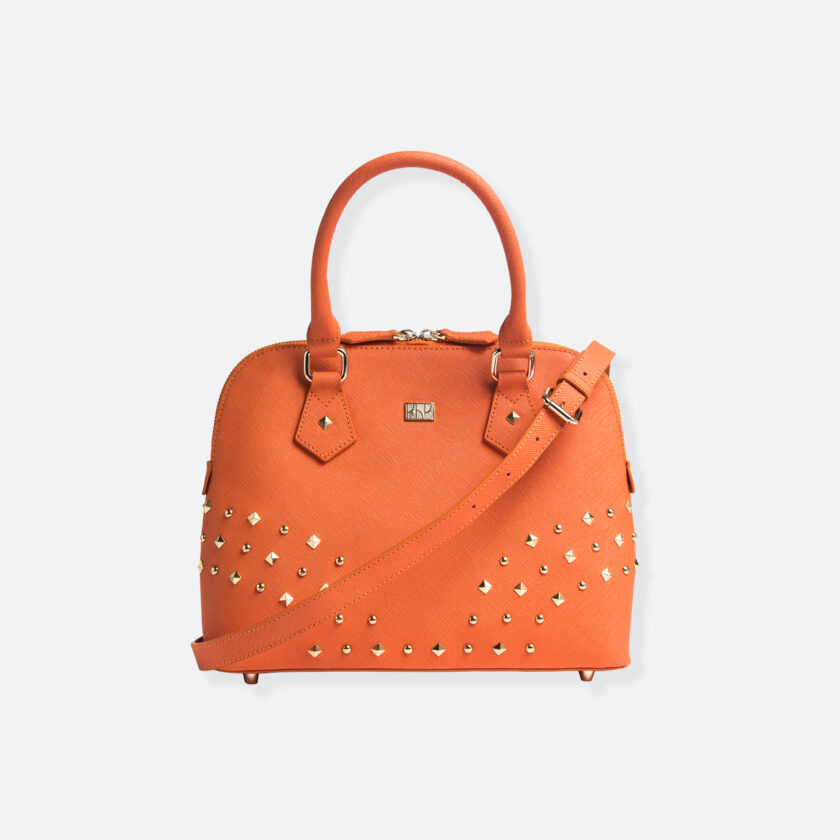 OhMart People By People - Leather Small Manhattan Handbag ( Orange ) 1