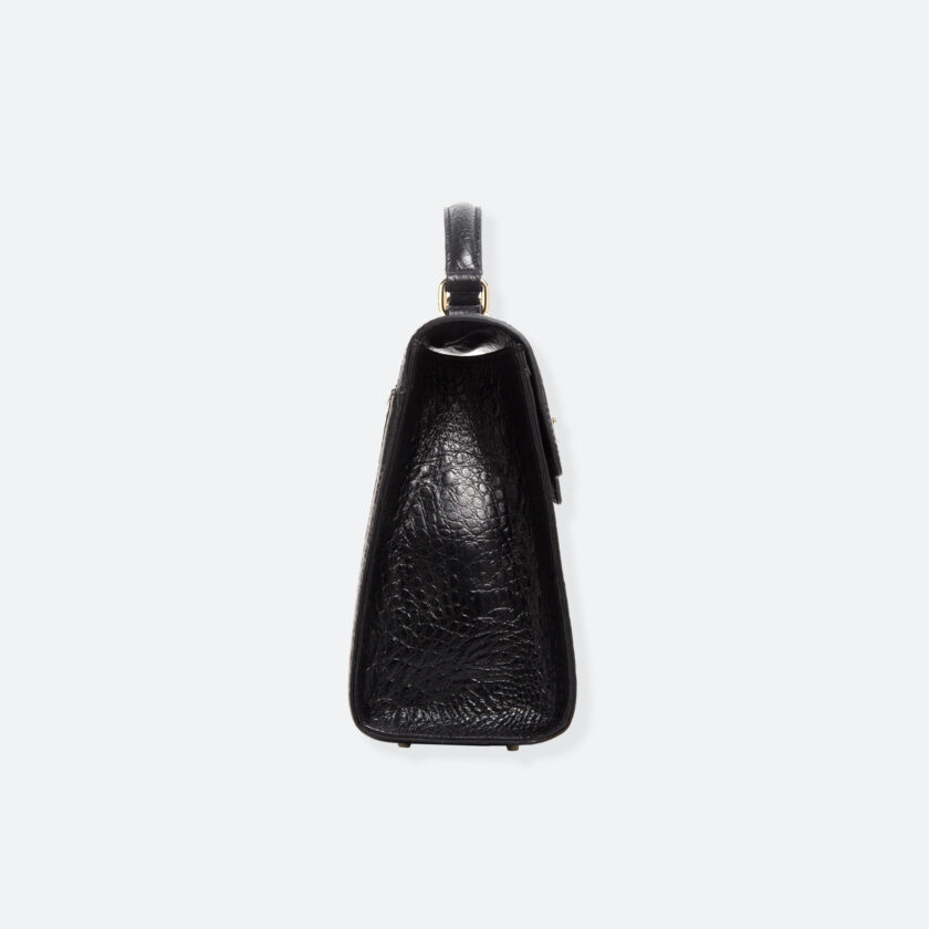 OhMart People By People - Leather Maxi Martini Handbag ( Black - Crocodile skin ) 2