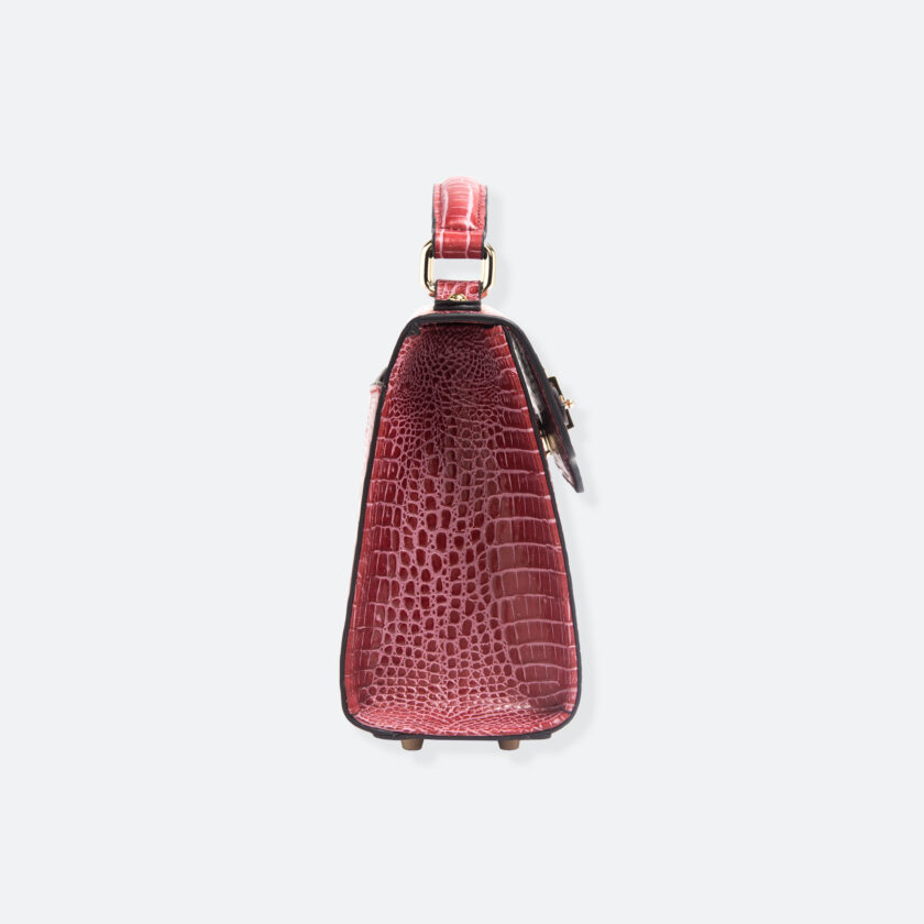 OhMart People By People - Leather Mini Martini Handbag ( Red - Crocodile skin ) 2