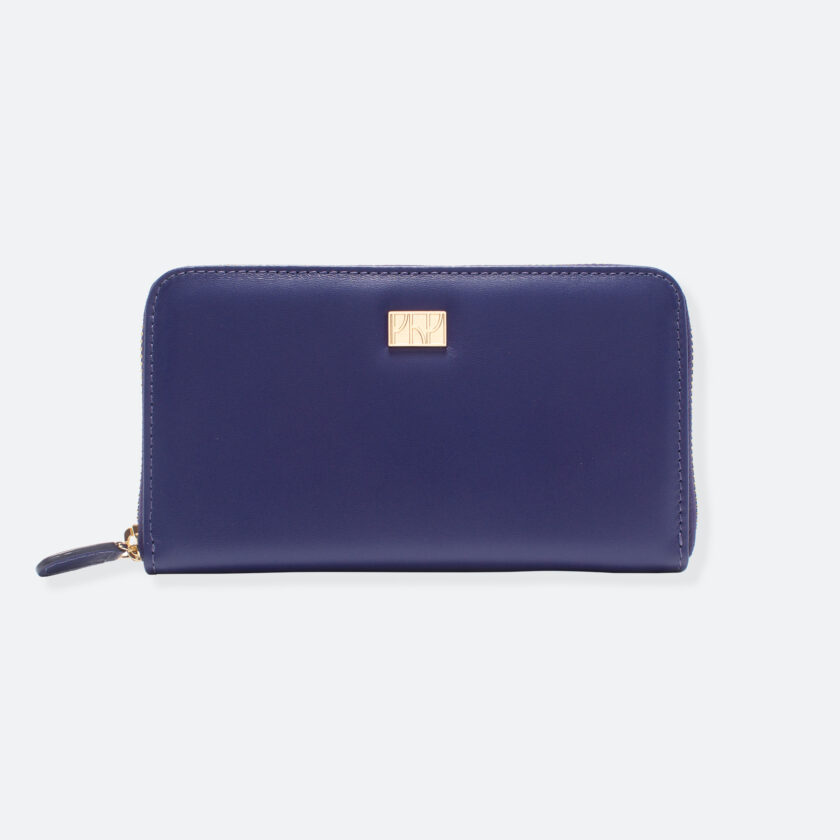OhMart People By People - Leather Zip-Around Wallet ( SLG008 - Deep Blue ) 1