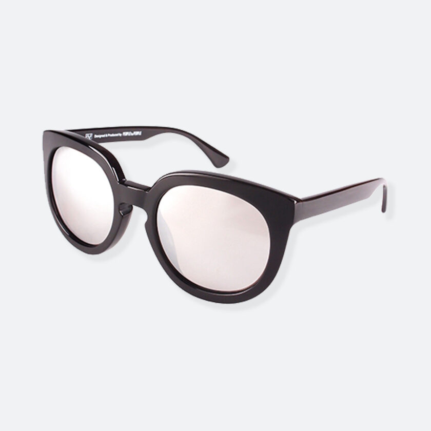 OhMart People By People - Wayfarer Round Acetate Sunglasses ( JFF002 - Black / Silver ) 3