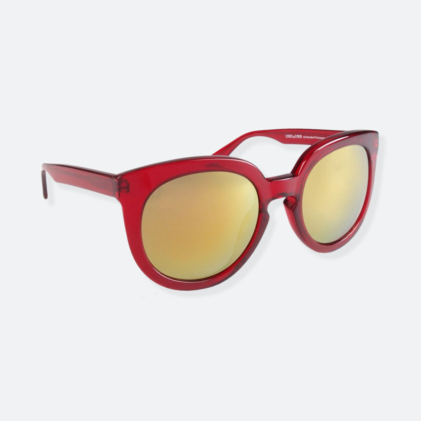 OhMart People By People - Wayfarer Round Acetate Sunglasses ( JFF002 - Red / Yellow ) 2