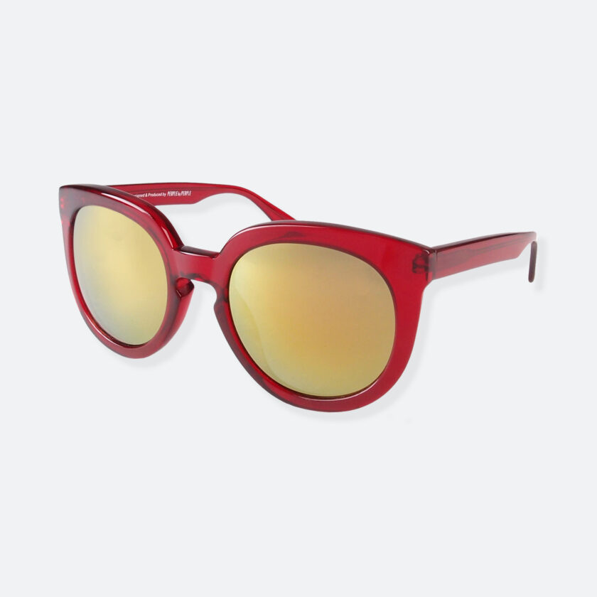 OhMart People By People - Wayfarer Round Acetate Sunglasses ( JFF002 - Red / Yellow ) 3