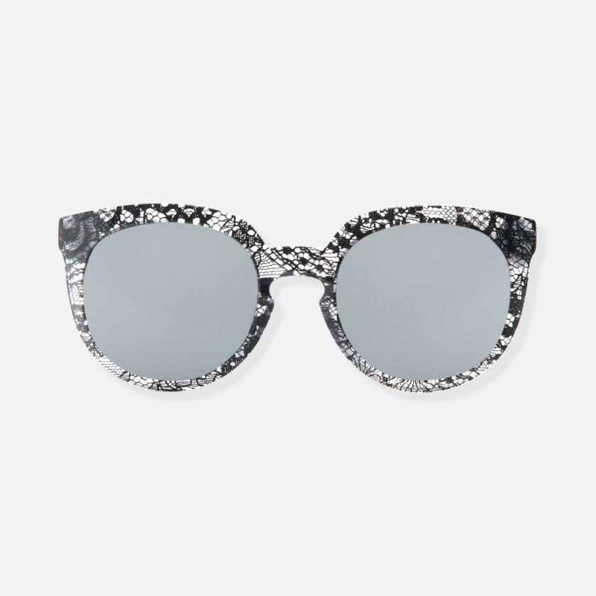 OhMart People By People - Wayfarer Round Acetate Sunglasses ( JFF002 - Transparent Black - Lace Pattern ) 1