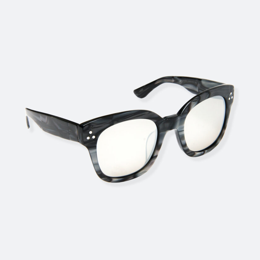 OhMart People By People - Wayfarer Bold Frame Acetate Sunglasses ( JFF010 - Wood Grain Black ) 2