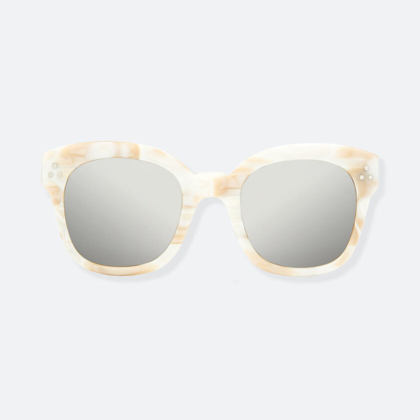 OhMart People By People - Wayfarer Bold Frame Acetate Sunglasses ( JFF010 - Wood Grain Ivory ) 1