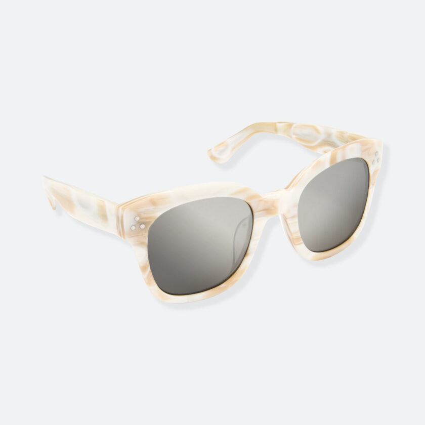 OhMart People By People - Wayfarer Bold Frame Acetate Sunglasses ( JFF010 - Wood Grain Ivory ) 2