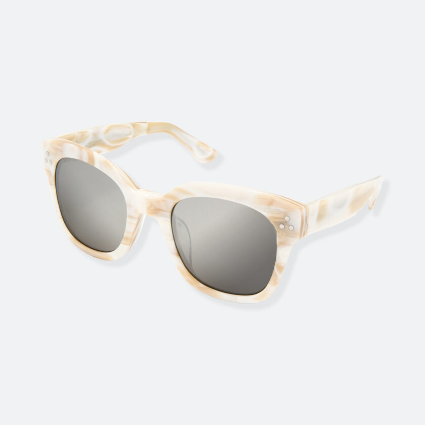OhMart People By People - Wayfarer Bold Frame Acetate Sunglasses ( JFF010 - Wood Grain Ivory ) 3