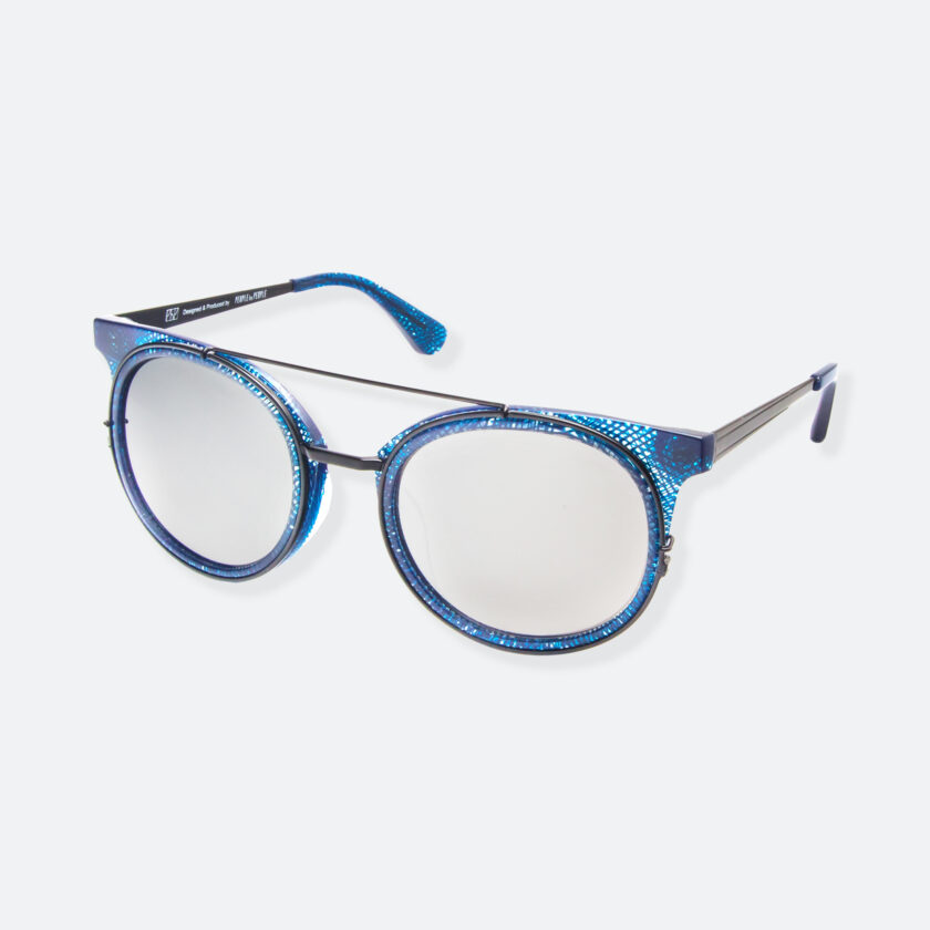 OhMart People By People - Brow Bar Sunglasses ( Refreshed - Line pattern Blue ) 3
