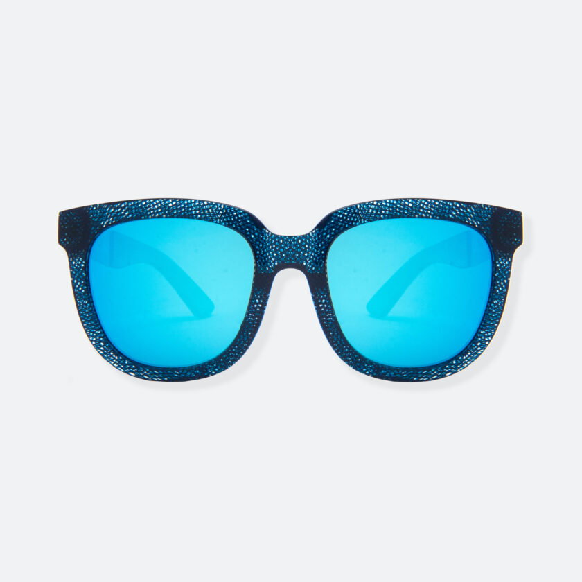 OhMart People By People - Wayfarer Acetate Sunglasses ( Energetic - Blue Line Pattern ) 1