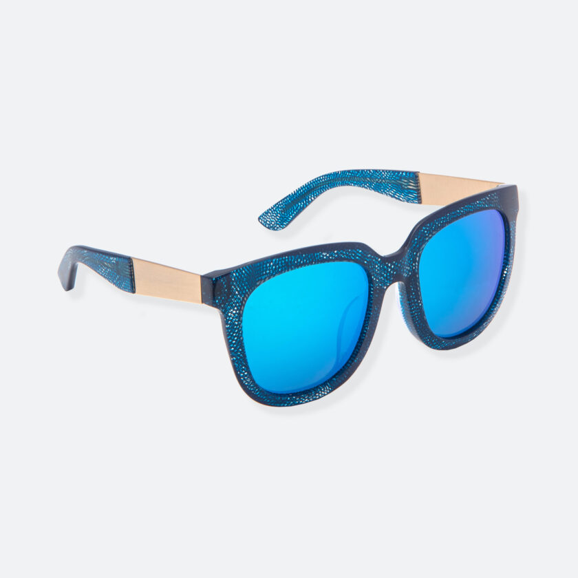 OhMart People By People - Wayfarer Acetate Sunglasses ( Energetic - Blue Line Pattern ) 2
