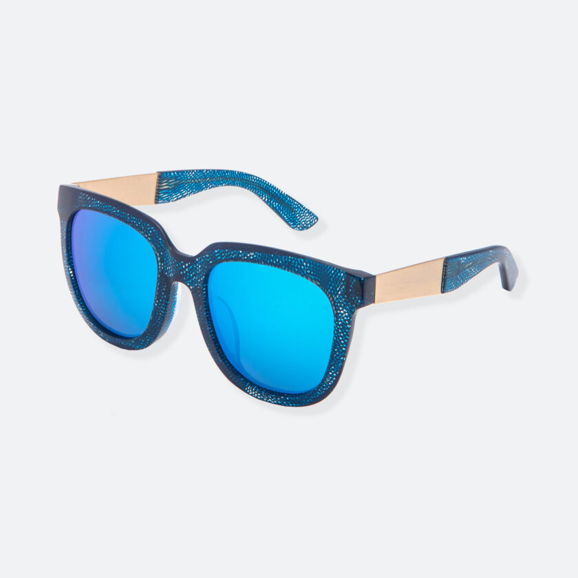 OhMart People By People - Wayfarer Acetate Sunglasses ( Energetic - Blue Line Pattern ) 3