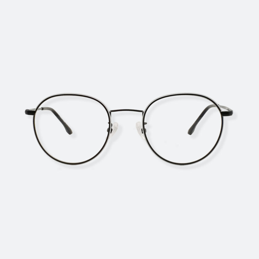 OhMart Textura – Round Metal Optical Glasses ( TMM021 - Black & White ) 1