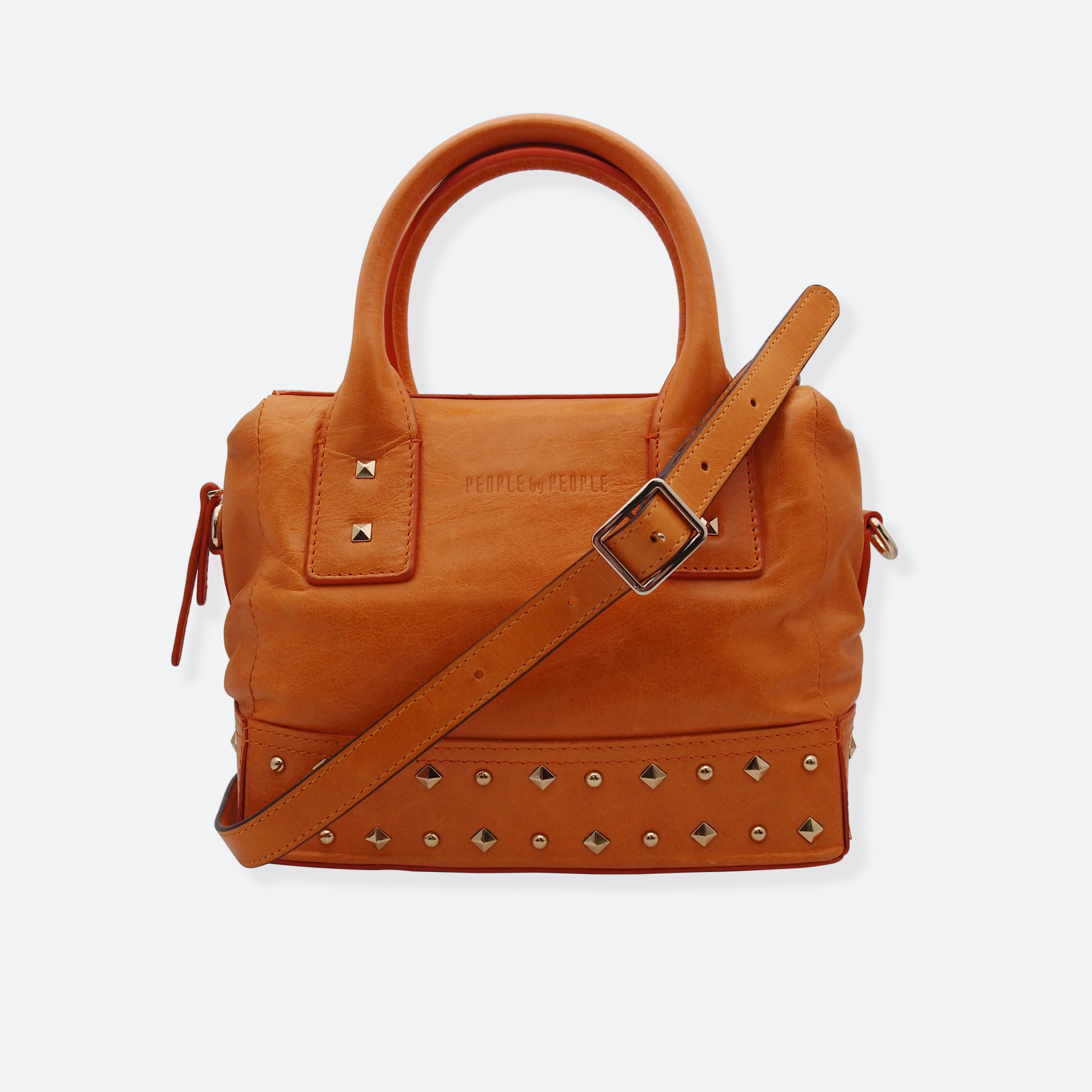 OhMart People By People – Leather Ding Satchel ( Orange ) 1
