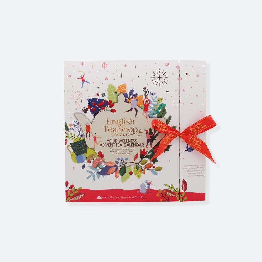 OhMart English Tea Shop Organic - Book Style White Wellness Advent Tea Calendar 1