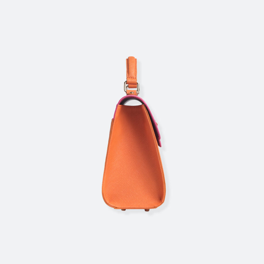 OhMart People By People - Leather Martini Handbag ( Pink - Orange ) 2